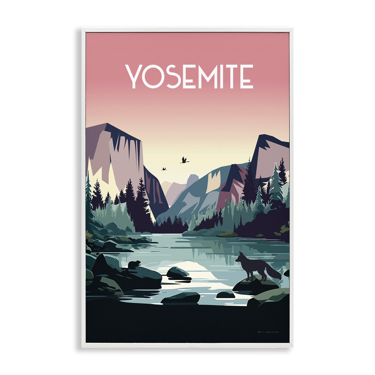 Stupell Industries Yosemite Landmark View Framed Giclee Wall Art Design by Omar Escalante